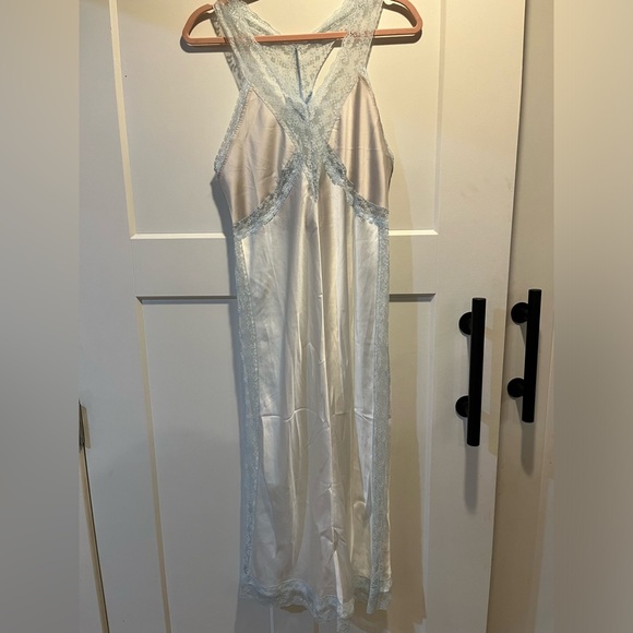 Free People Tri Me Midi Slip - Ivory and Light Blue - Picture 2 of 2